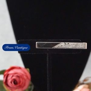 👔 VINTAGE [Anson] Silver Engraved Patterned Tie Clip 🔗